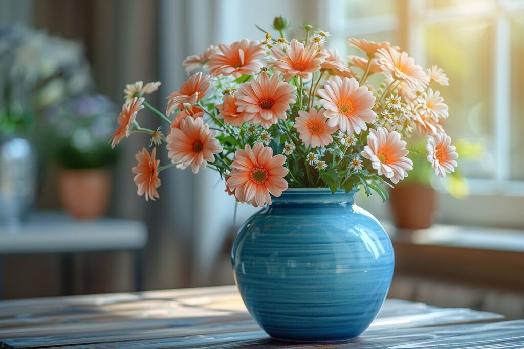 Le vase bleu : une touche de fraîcheur dans votre déco