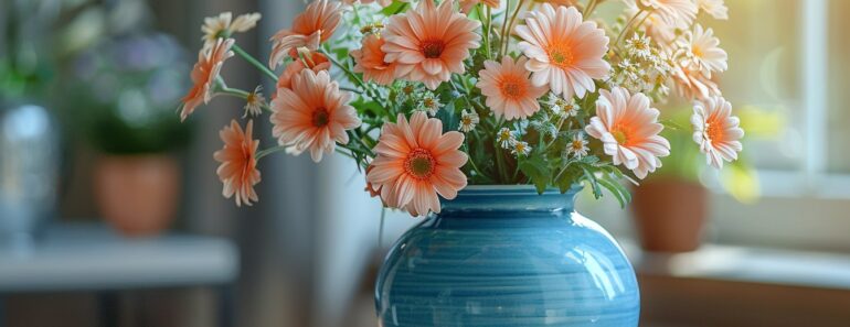 Le vase bleu : une touche de fraîcheur dans votre déco