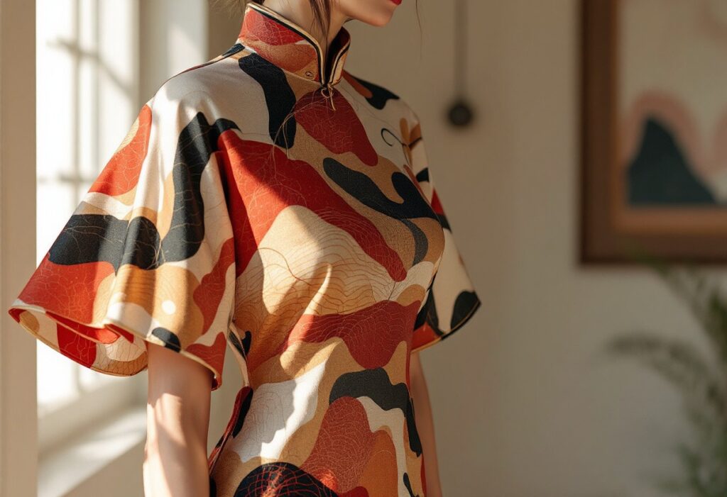 L’art abstrait au service du qipao moderne : une fusion de styles et de cultures
